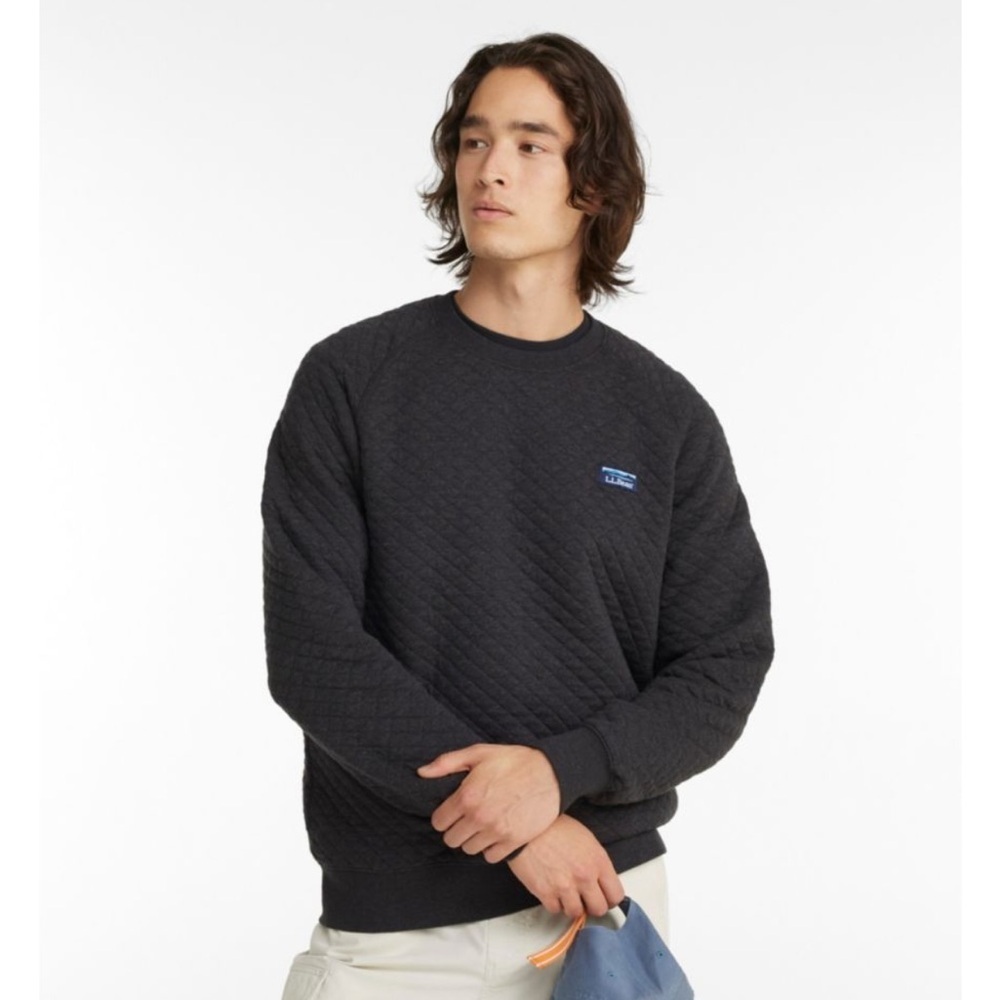 L.L BEAN- Men's Quilted Sweatshirt, Crewneck, navy, size medium